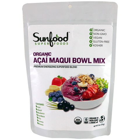 Sunfood, Organic Acai Maqui Bowl Mix, 6 oz (170 g)