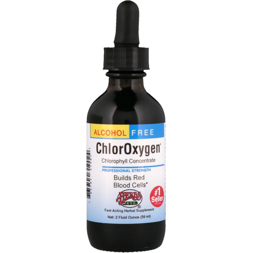 Herbs Etc., ChlorOxygen, Chlorophyll Concentrate, Alcohol Free, 2 fl oz (59 ml)