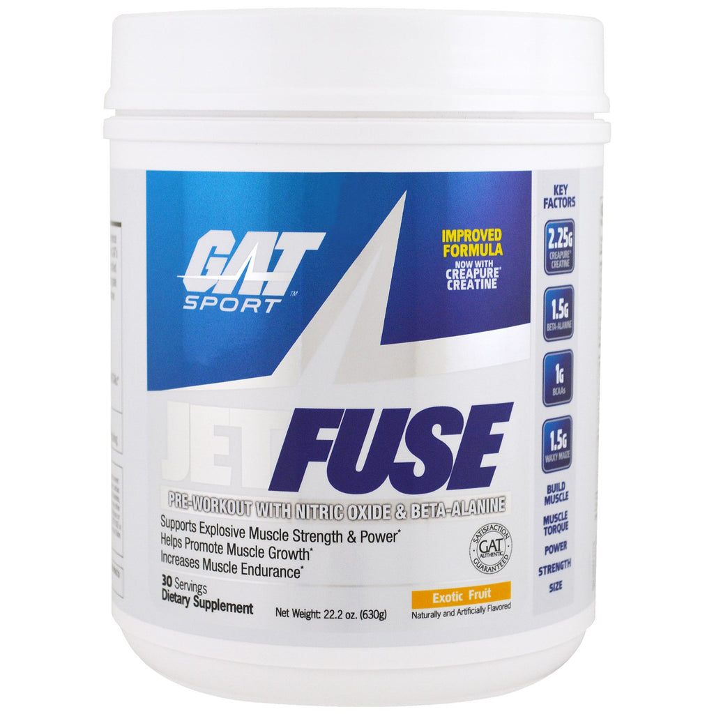 GAT, Jetfuse Pre-Workout, Exotic Fruit, 22.2 oz (630 g)