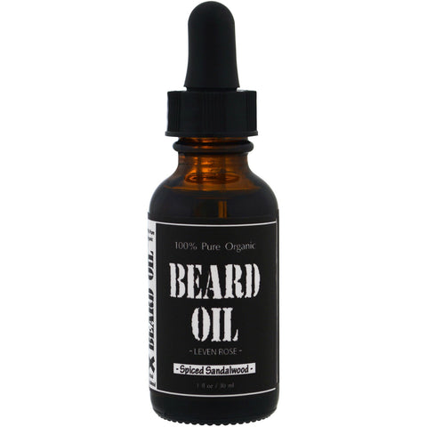 Leven Rose, 100% Pure Organic Beard Oil, Spiced Sandalwood, 1 fl oz (30 ml)