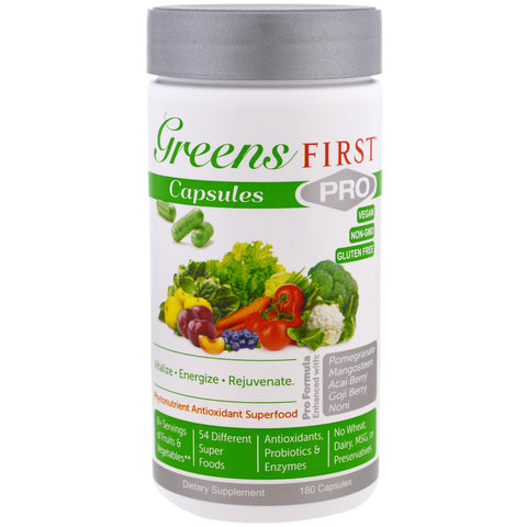 Greens First, PRO Phytonutrient Antioxidant Superfood, 180 Capsules