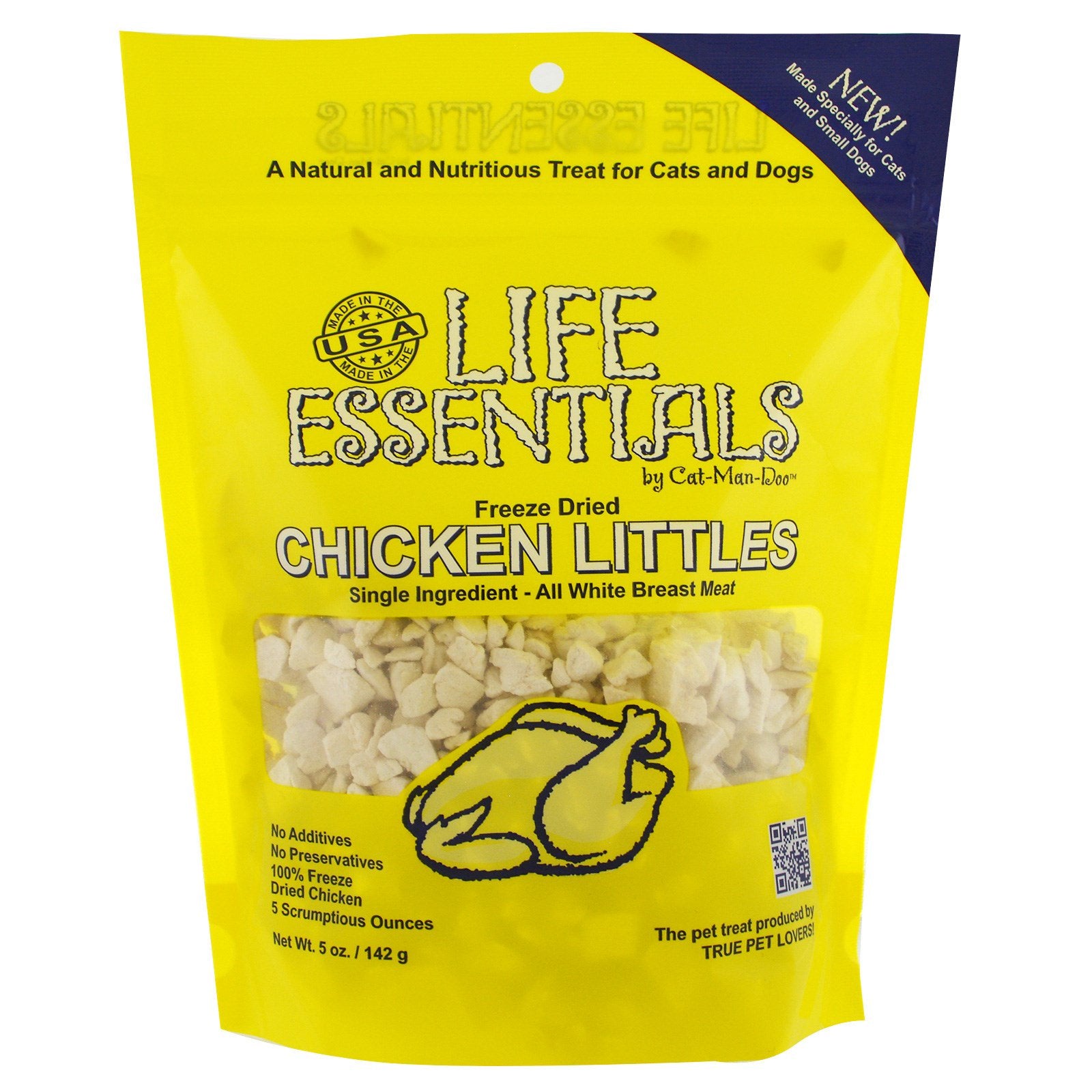 Cat-Man-Doo, Life Essentials, Freeze Dried Chicken Littles,  For Cats & Dogs, 5 oz (142 g)