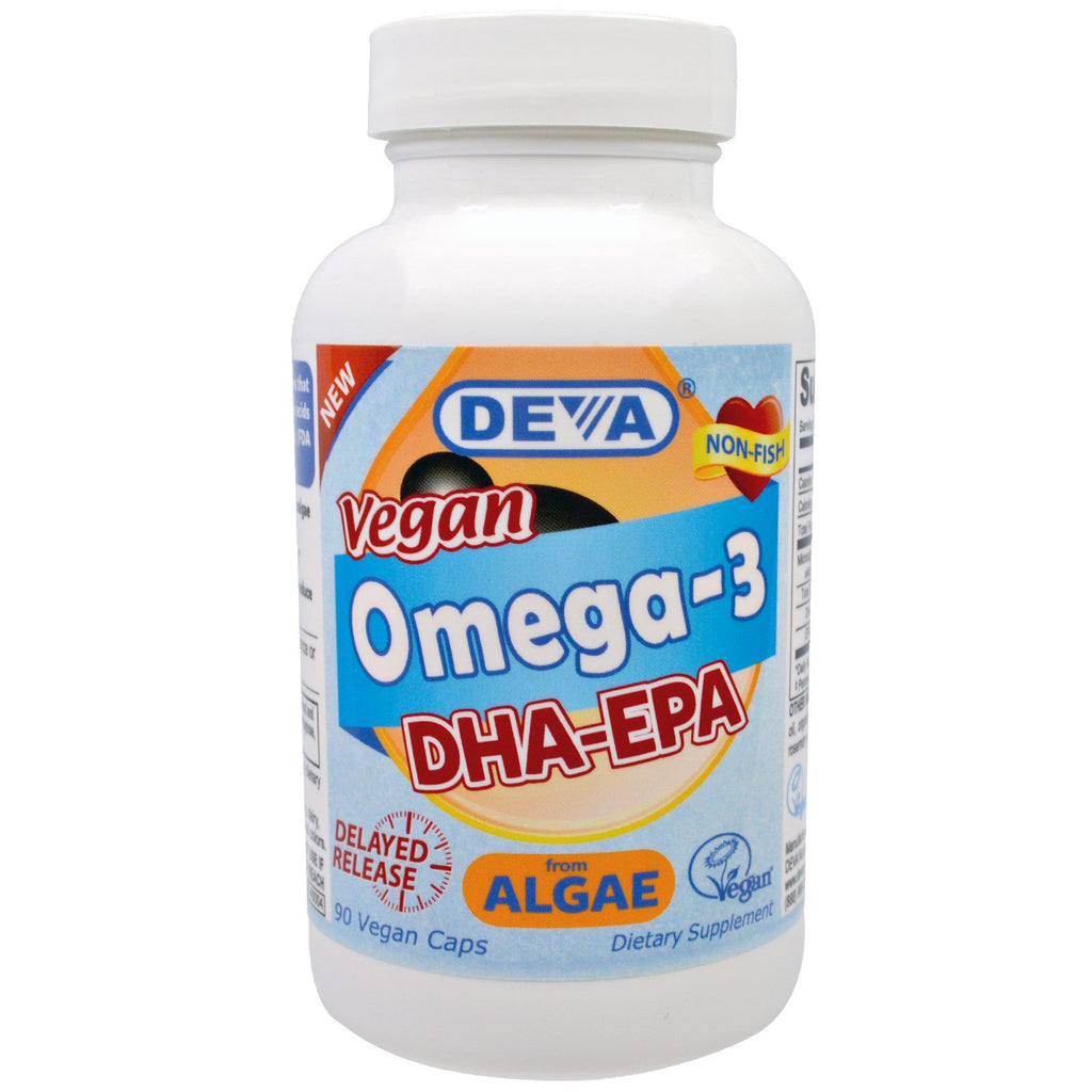 Deva, Vegan, Omega-3, DHA-EPA, 200 mg, 90 Vegan Caps