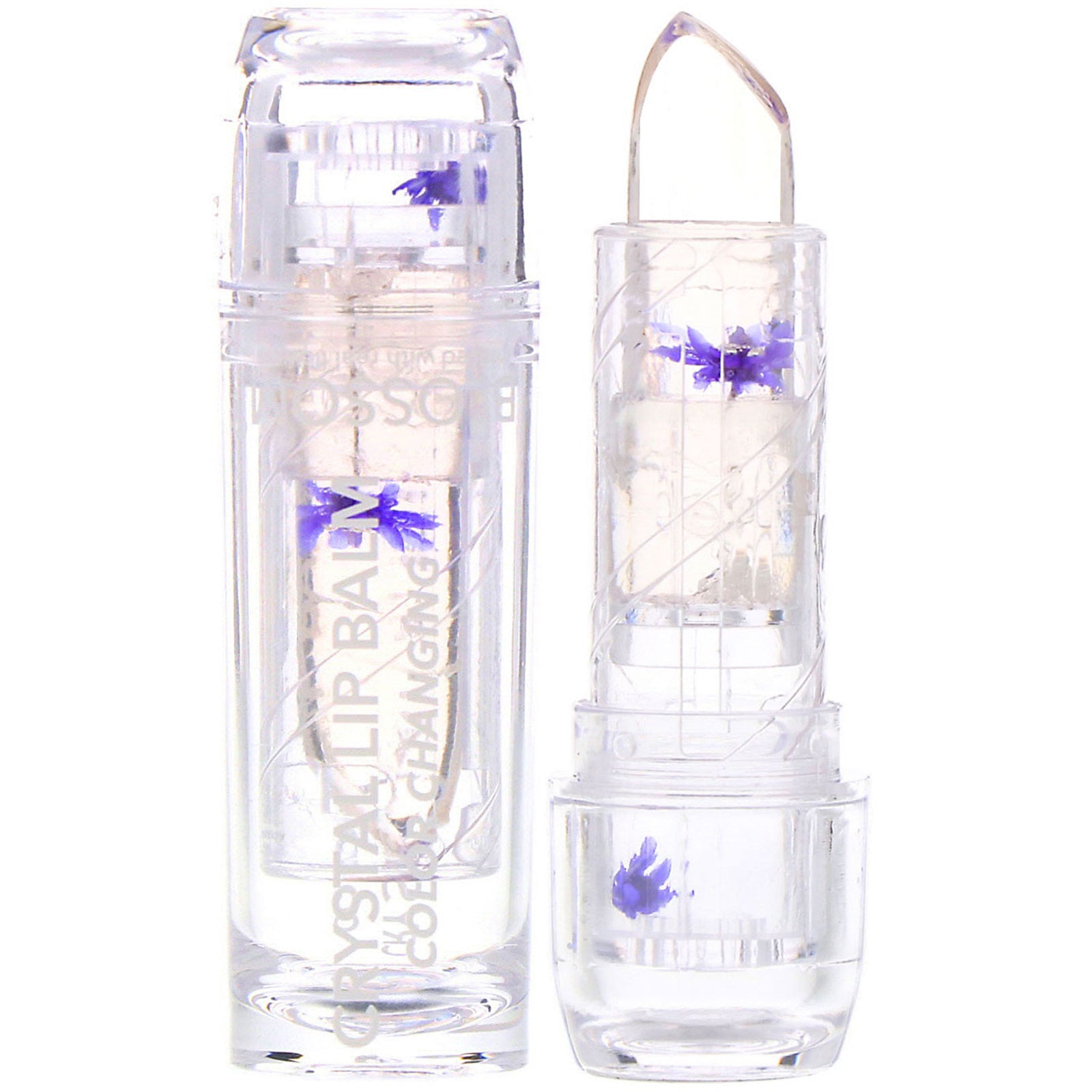 Blossom, Crystal Lip Balm, Color Changing, Purple, 3 g