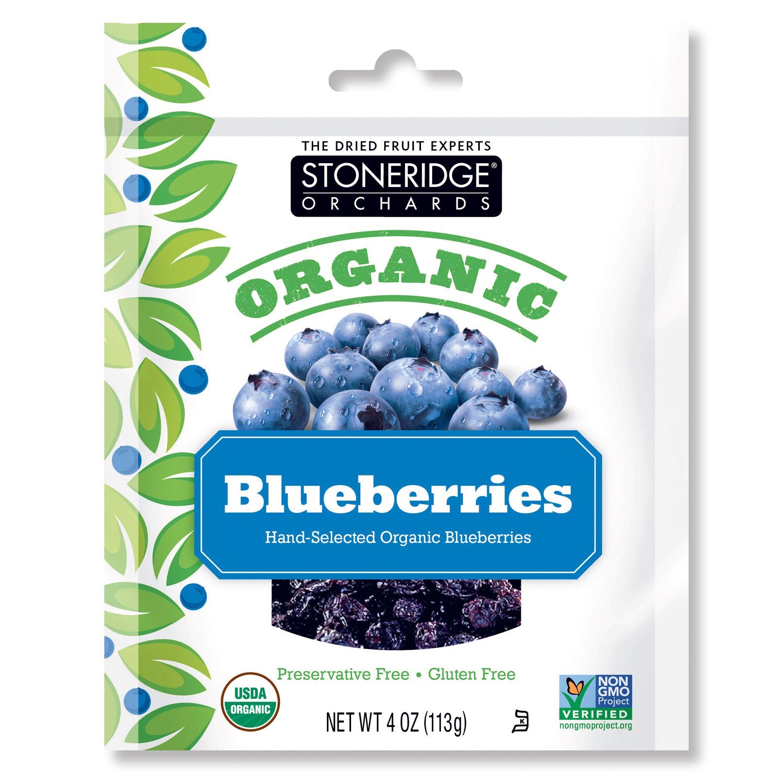 Stoneridge Orchards, Organic Blueberries, 4 oz (113 g)
