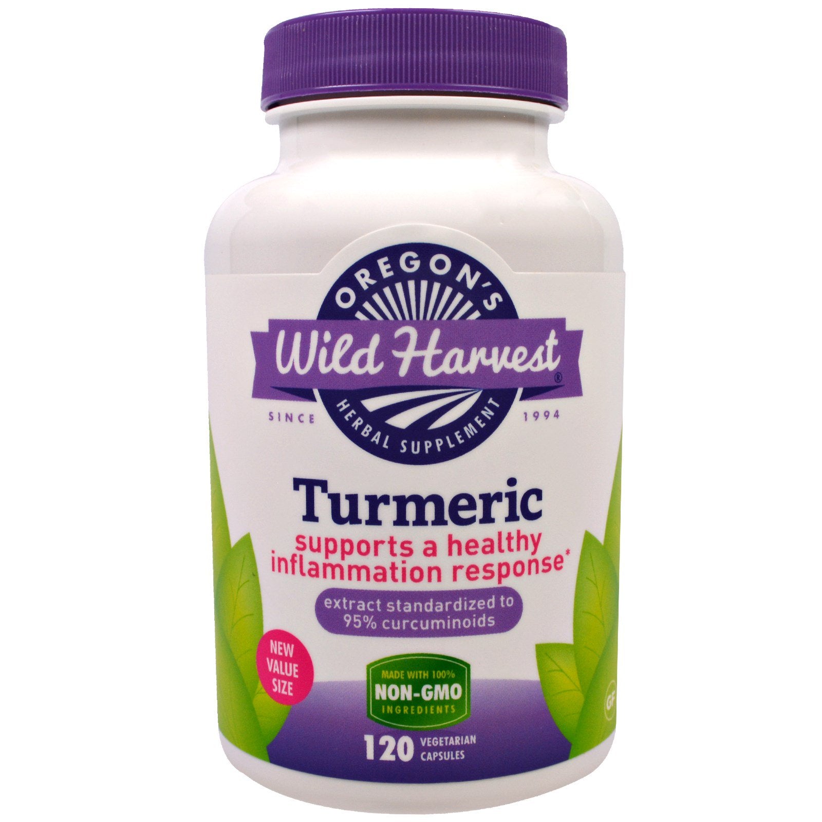 Oregon's Wild Harvest, Turmeric, 120 Vegetarian Capsules