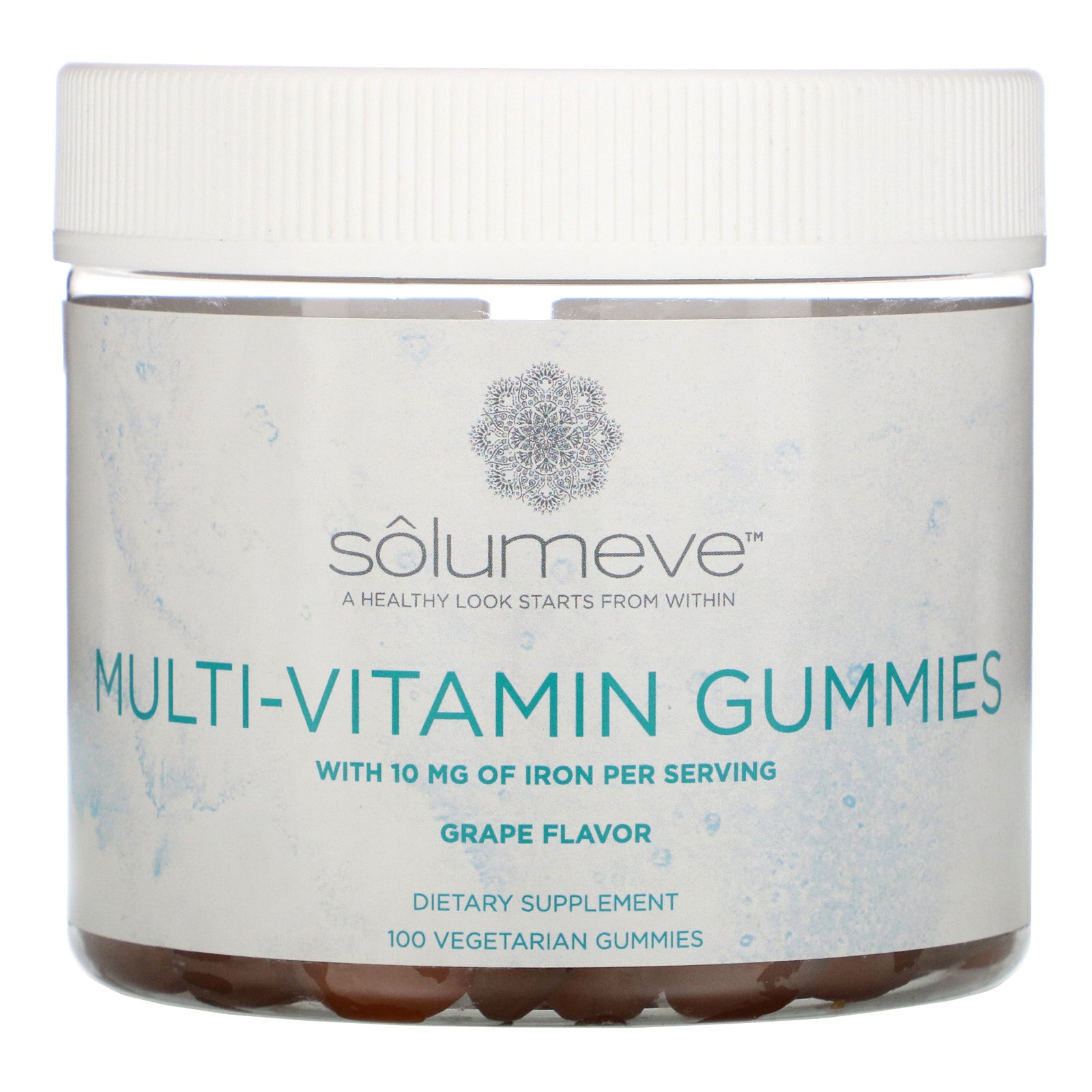 Solumeve, Multi-Vitamin Gummies, Gelatin Free, Grape Flavor, 100 Vegetarian Gummies