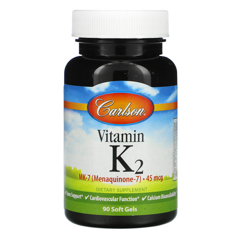 Carlson Labs, Vitamin K2 MK-7, 45 mcg, 90 Soft Gels