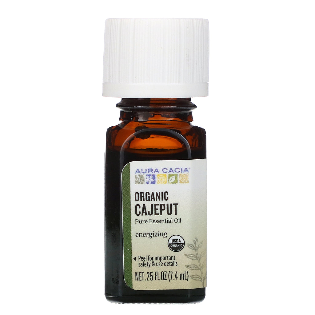 Aura Cacia, Pure Essential Oil, Organic Cajeput, .25 fl oz (7.4 ml)