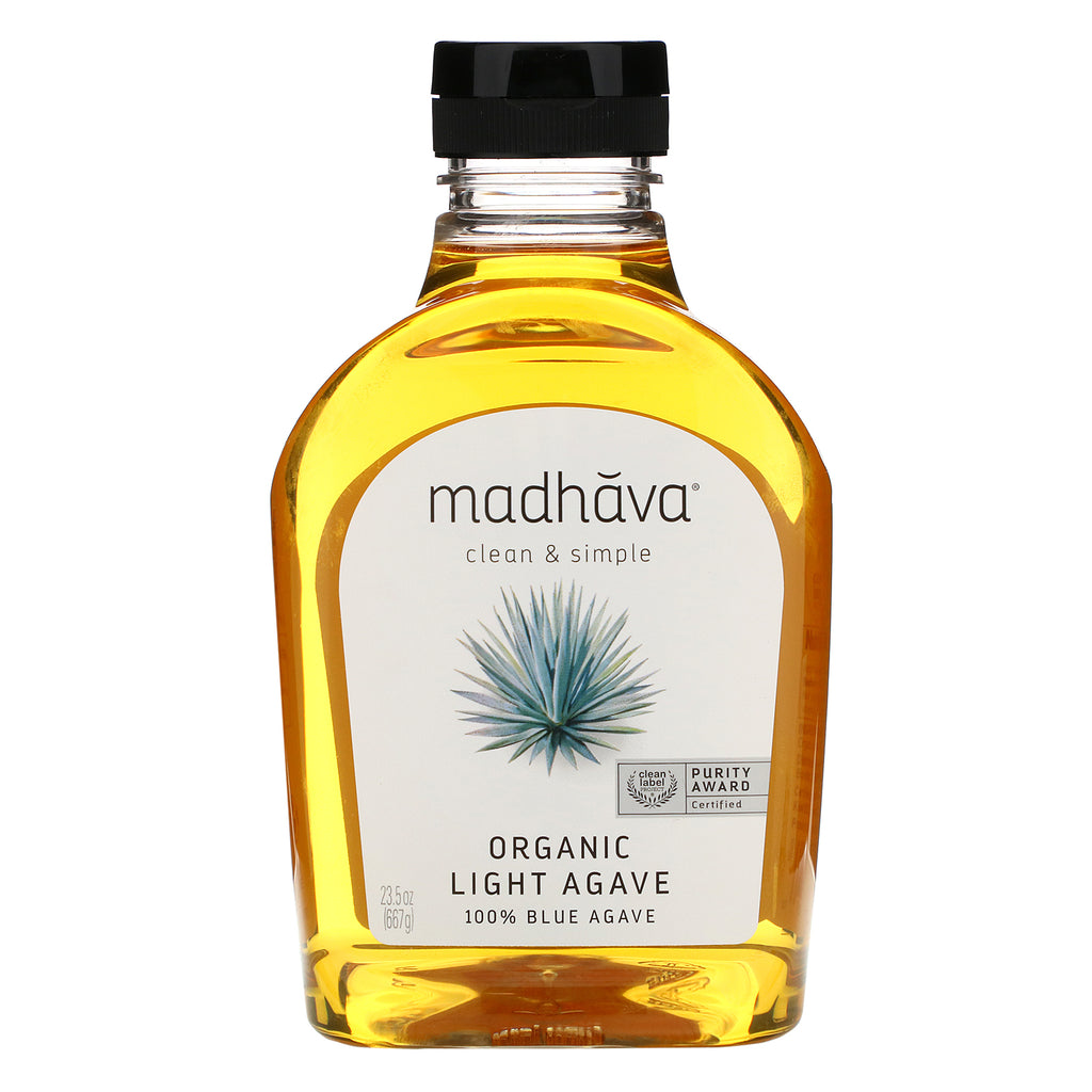 Madhava Natural Sweeteners, Organic Golden Light Blue Agave, 23.5 oz (667 g)