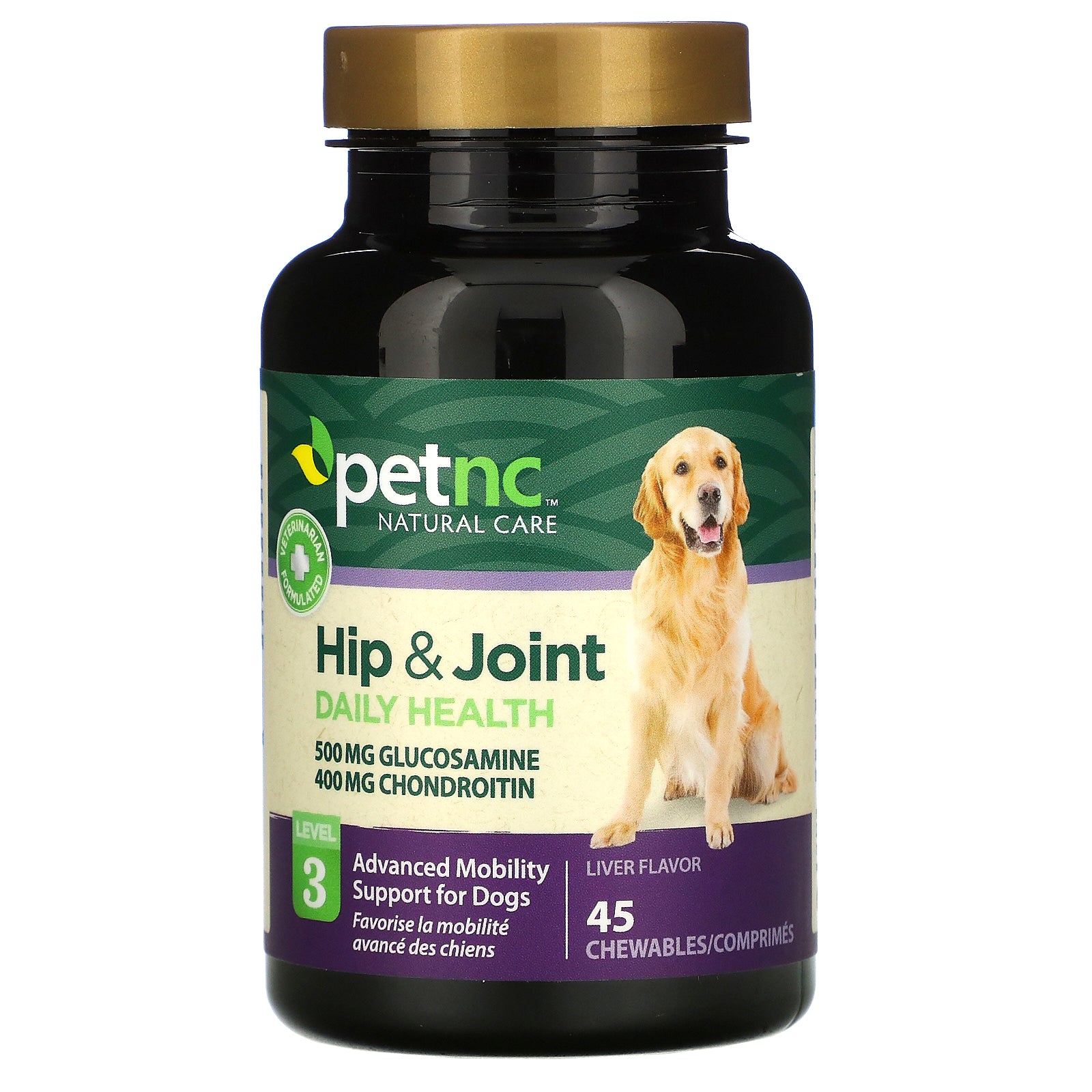 petnc NATURAL CARE, Hip & Joint, Level 3, Liver Flavor, 45 Chewables