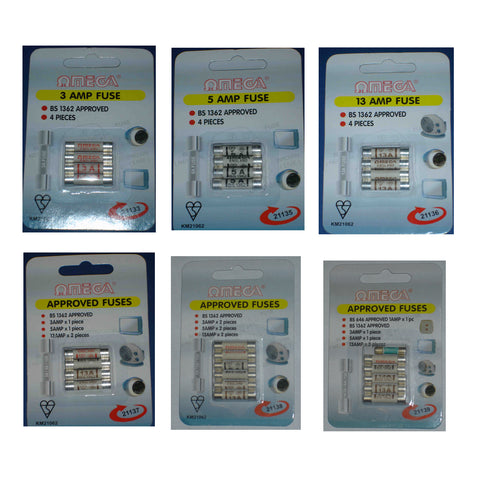 Omega Omega 5Amp Fuse Blister Pack/4pcs