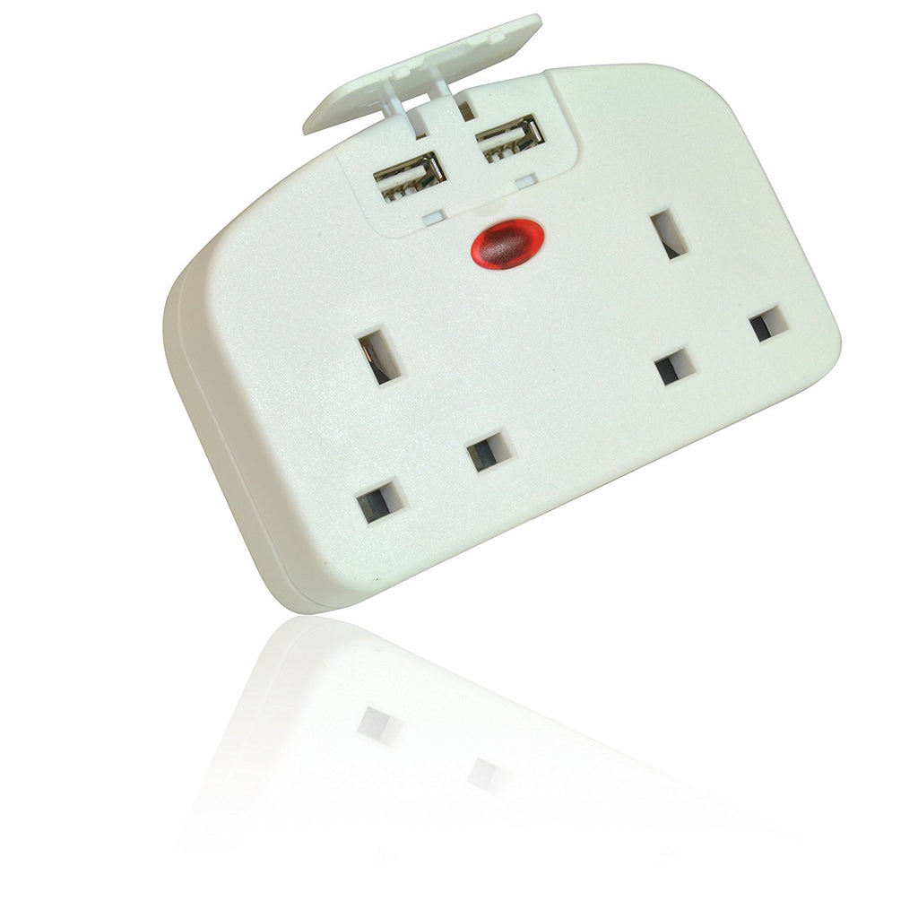 Omega Twin USB (2x2.1A) Dptr de salida europeo con doble Skt