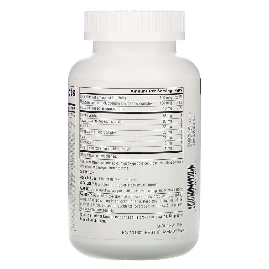 Source Naturals, Mega-One, High Potency Multi-Vitamin with Minerals, 180 Tablets