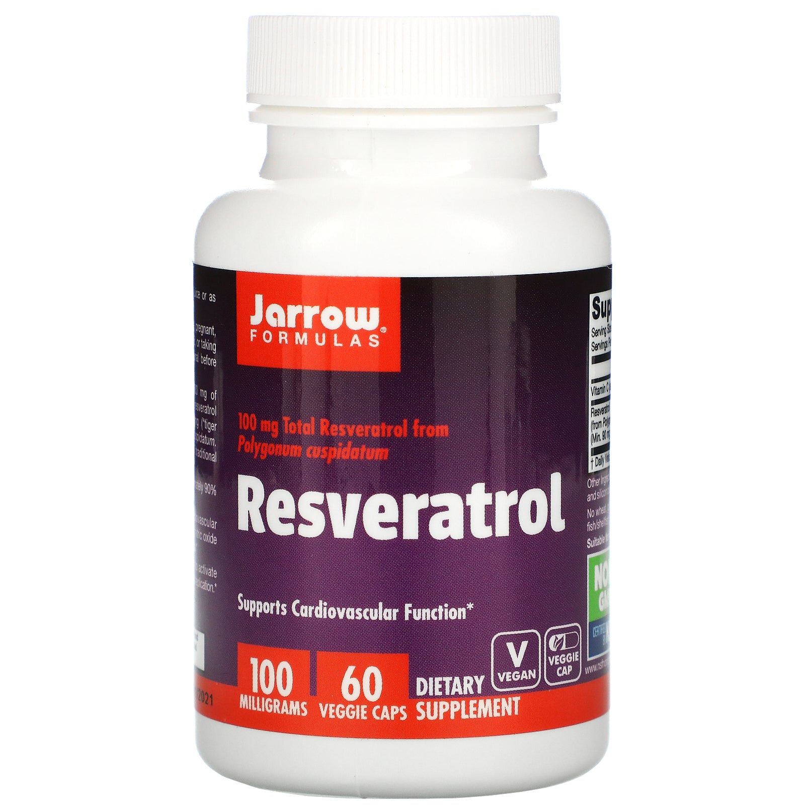 Jarrow Formulas, Resveratrol, 100 mg, 60 Veggie Caps