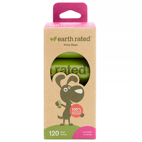 Earth Rated, Dog Waste Bags, Lavender Scented, 120 Bags, 8 Refill Rolls