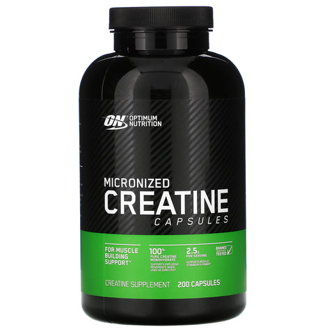 Optimum Nutrition, Micronized Creatine Capsules, 2.5 g, 200 Capsules