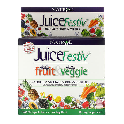 Natrol, JuiceFestiv, 2 Bottles, 60 Capsules Each