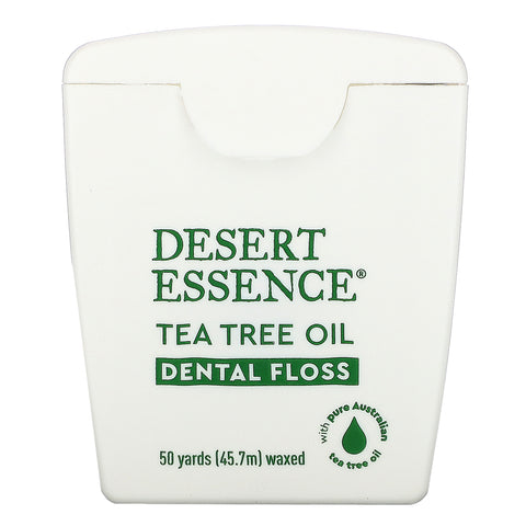 Desert Essence, Tea Tree Oil Dental Floss, Waxed, 50 Yds (45.7 m)