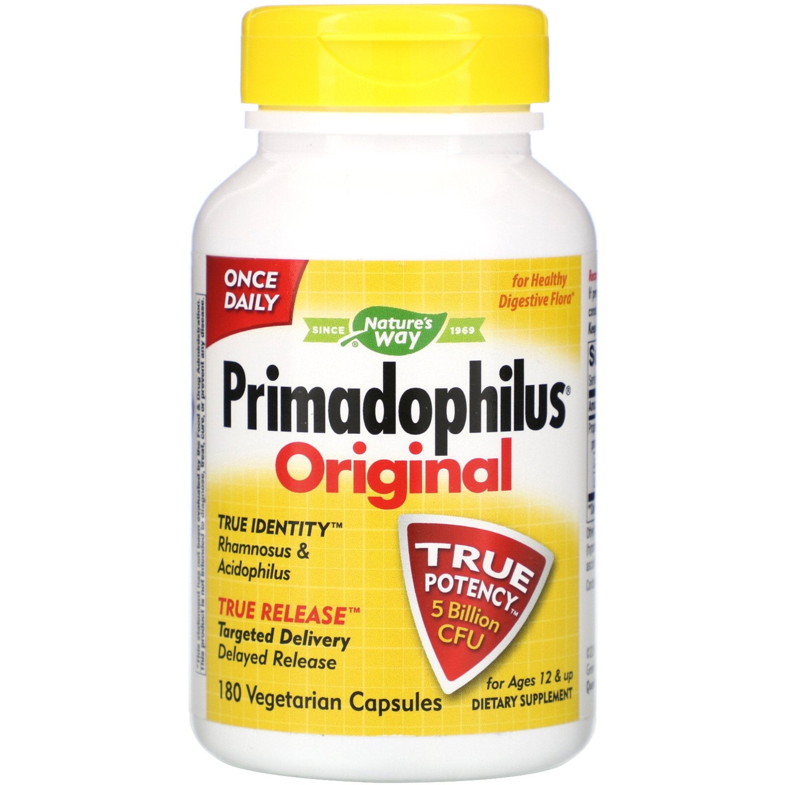 Nature's Way, Primadophilus, Original, Ages 12 & Up, 5 Billion CFU, 180 Vegetarian Capsules