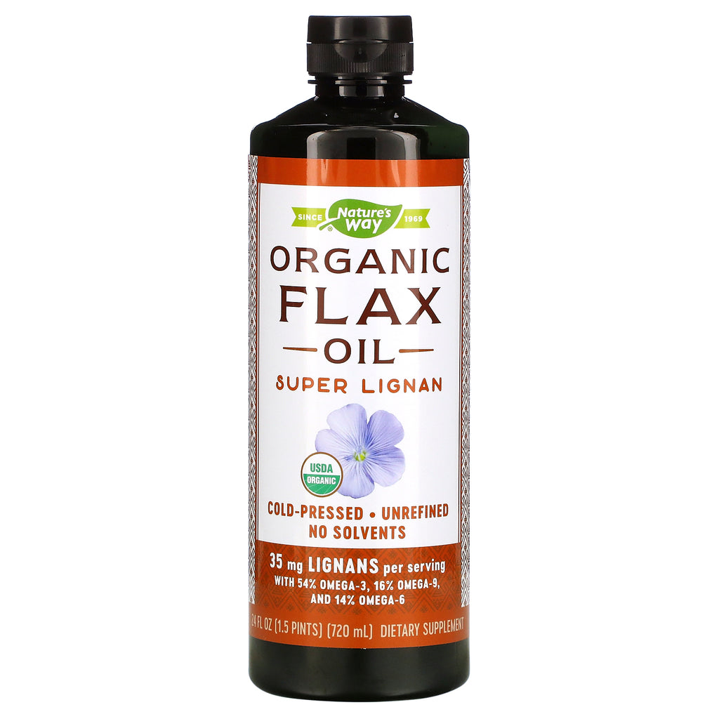 Nature's Way, Organic Flax Oil, Super Lignan, 24 fl oz (720 ml)