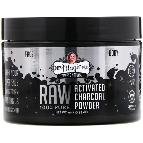 My Magic Mud, Raw 100% Pure, Activated Charcoal Powder, 3.5 oz (99.2 g)