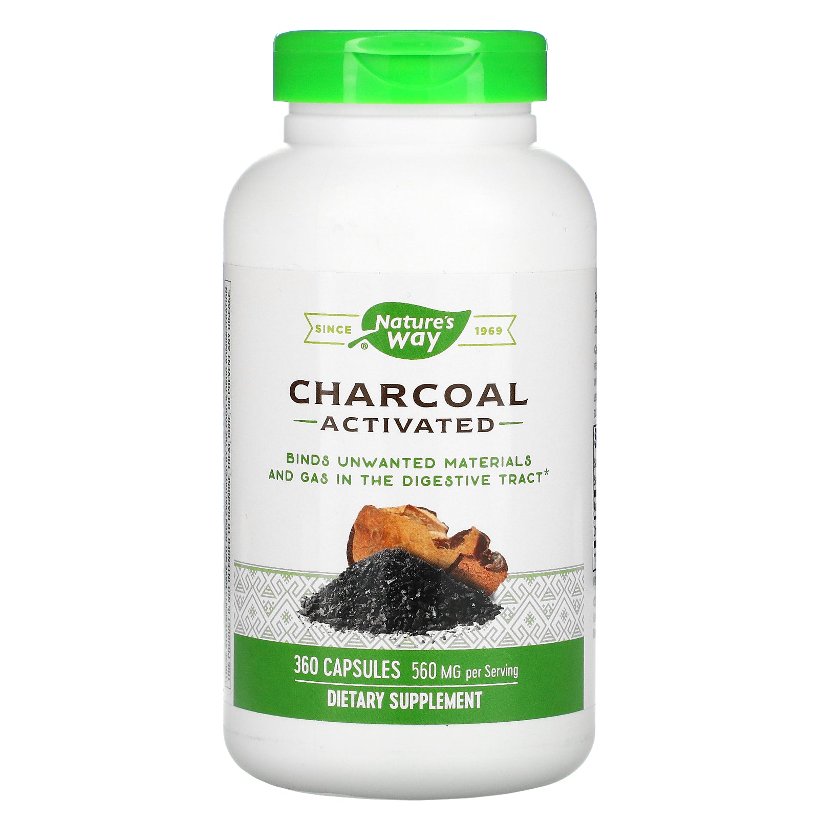 Nature's Way, Charcoal, Activated, 560 mg, 360 Capsules