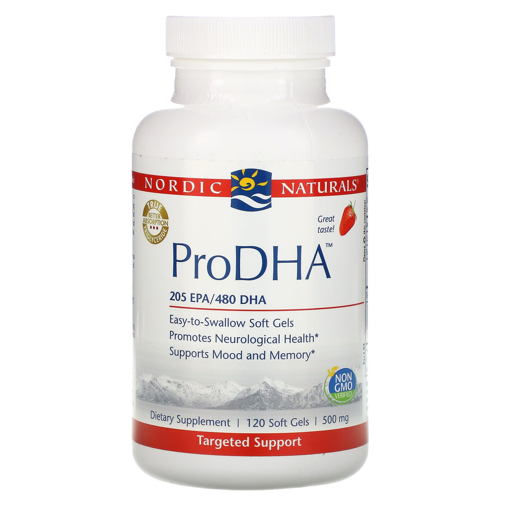 Nordic Naturals, ProDHA, Strawberry, 500 mg, 120 Soft Gels