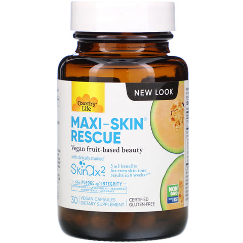 Country Life, Maxi-Skin Rescue, 30 Vegan Capsules