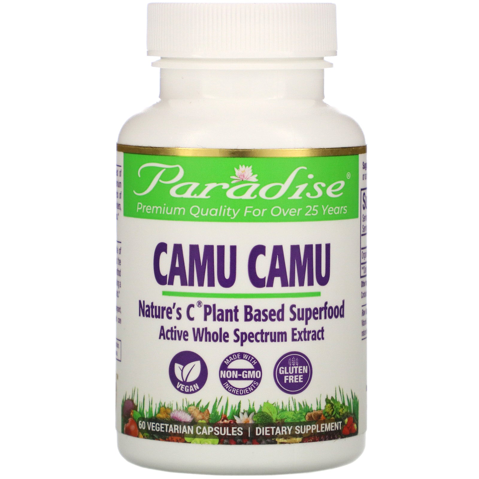 Paradise Herbs, Camu Camu, 60 Vegetarian Capsules