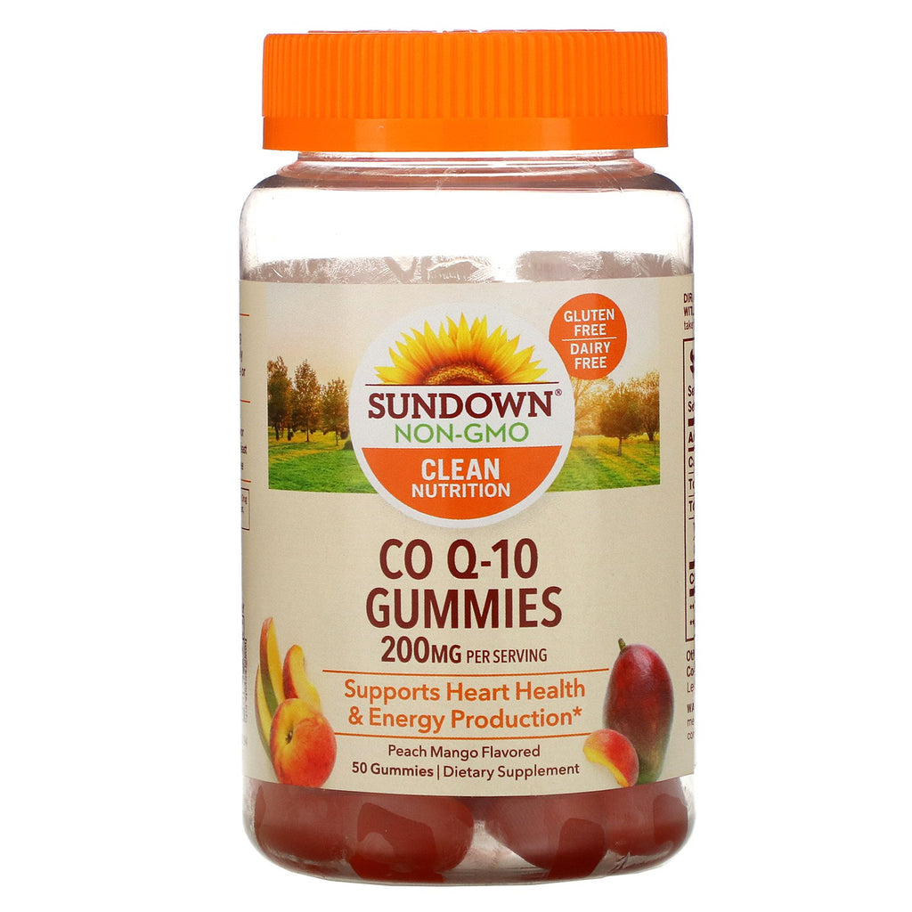 Sundown Naturals, Co Q-10 Gummies, Peach Mango Flavored, 200 mg, 50 Gummies