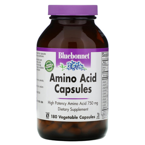 Bluebonnet Nutrition, Amino Acid Capsules, 750 mg, 180 Vegetable Capsules