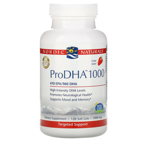 Nordic Naturals, ProDHA 1000, Strawberry , 1,000 mg, 120 Soft Gels