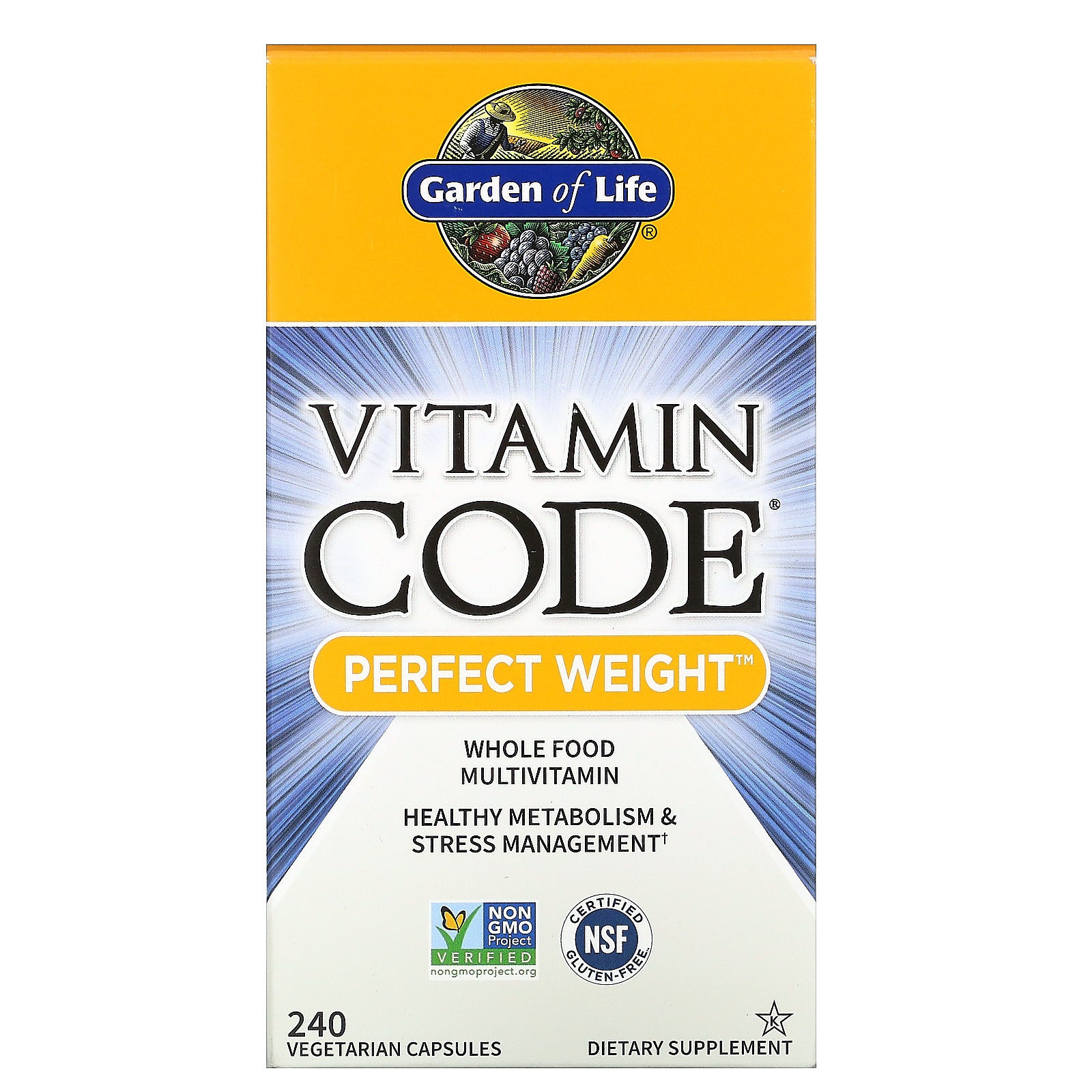 Garden of Life, Vitamin Code, Perfect Weight, 240 Vegetarian Capsules