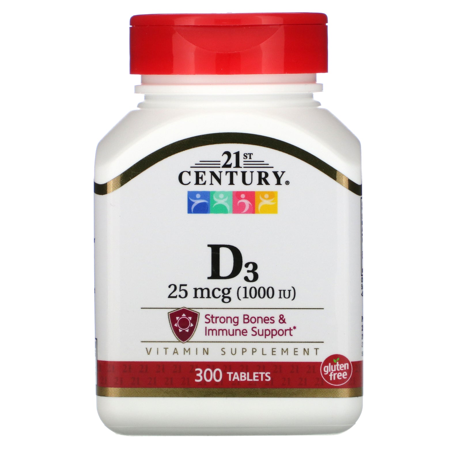 21st Century, Vitamin D3, 25 mcg (1,000 IU), 300 Tablets
