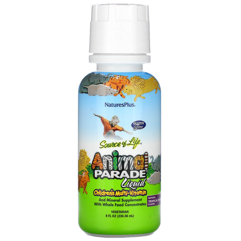 Nature's Plus, Source of Life, Animal Parade Liquid, Children's Multi-Vitamin, Natural Tropical Berry , 8 fl oz (236.56 ml)