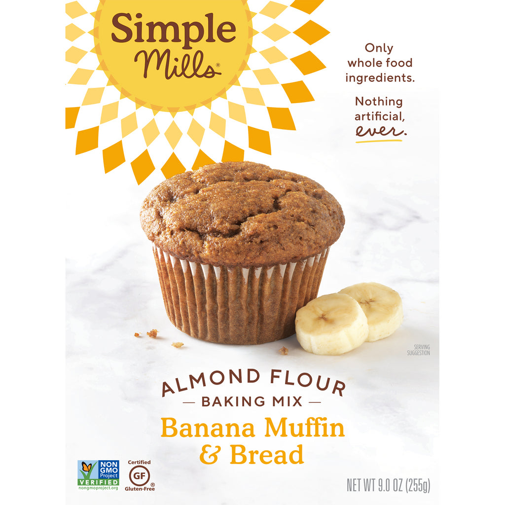 Simple Mills, Naturally Gluten-Free, Almond Flour Mix, Banana Muffin & Bread, 9 oz (255 g)