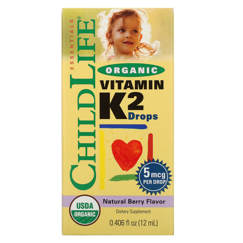 ChildLife, Organic, Vitamin K2 Drops, Natural Berry Flavor, 0.406 fl oz (12 ml)