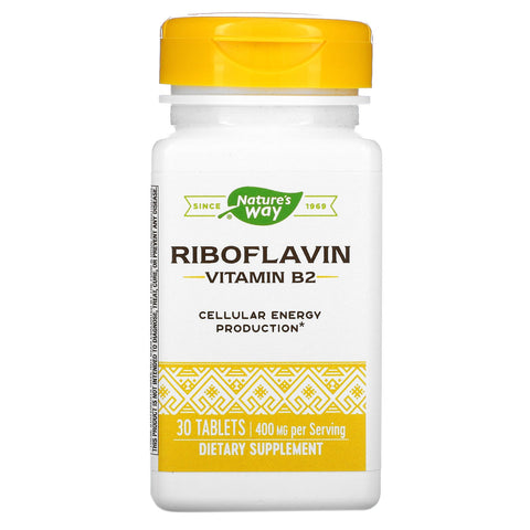 Nature's Way, Riboflavin Vitamin B2, 400 mg, 30 Tablets