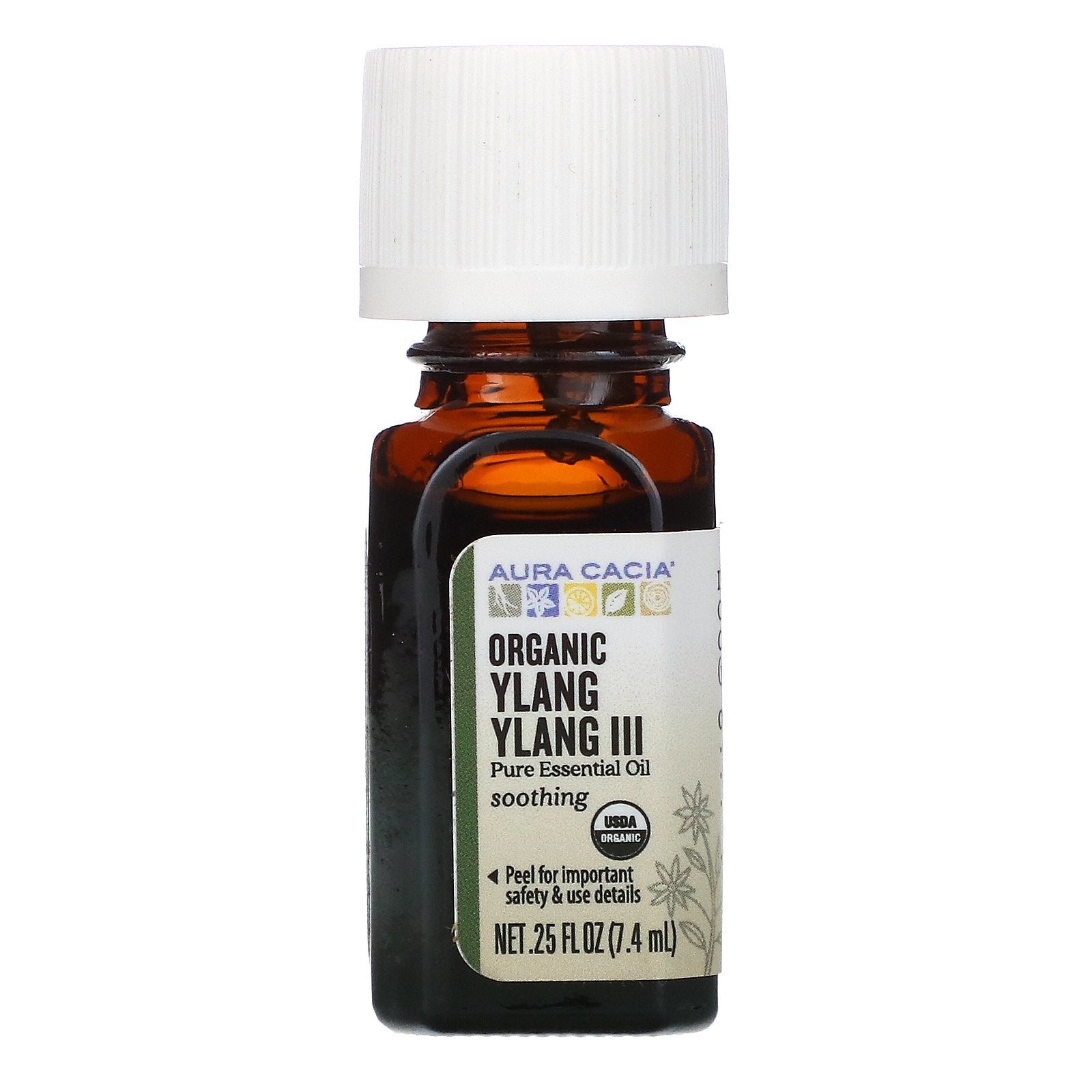 Aura Cacia, Pure Essential Oil, Ylang Ylang III, .25 fl oz (7.4 ml)