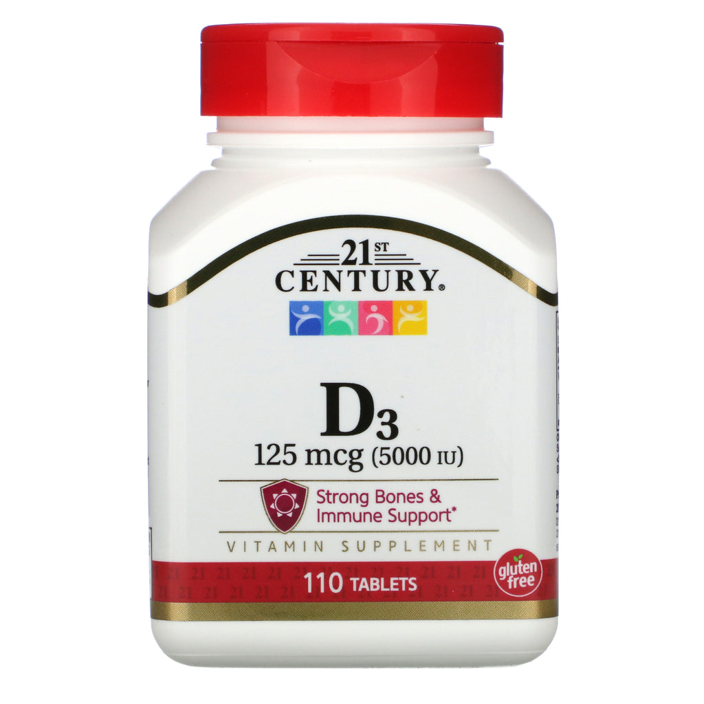 21st Century, Vitamin D3, 125 mcg (5,000 IU), 110 Tablets