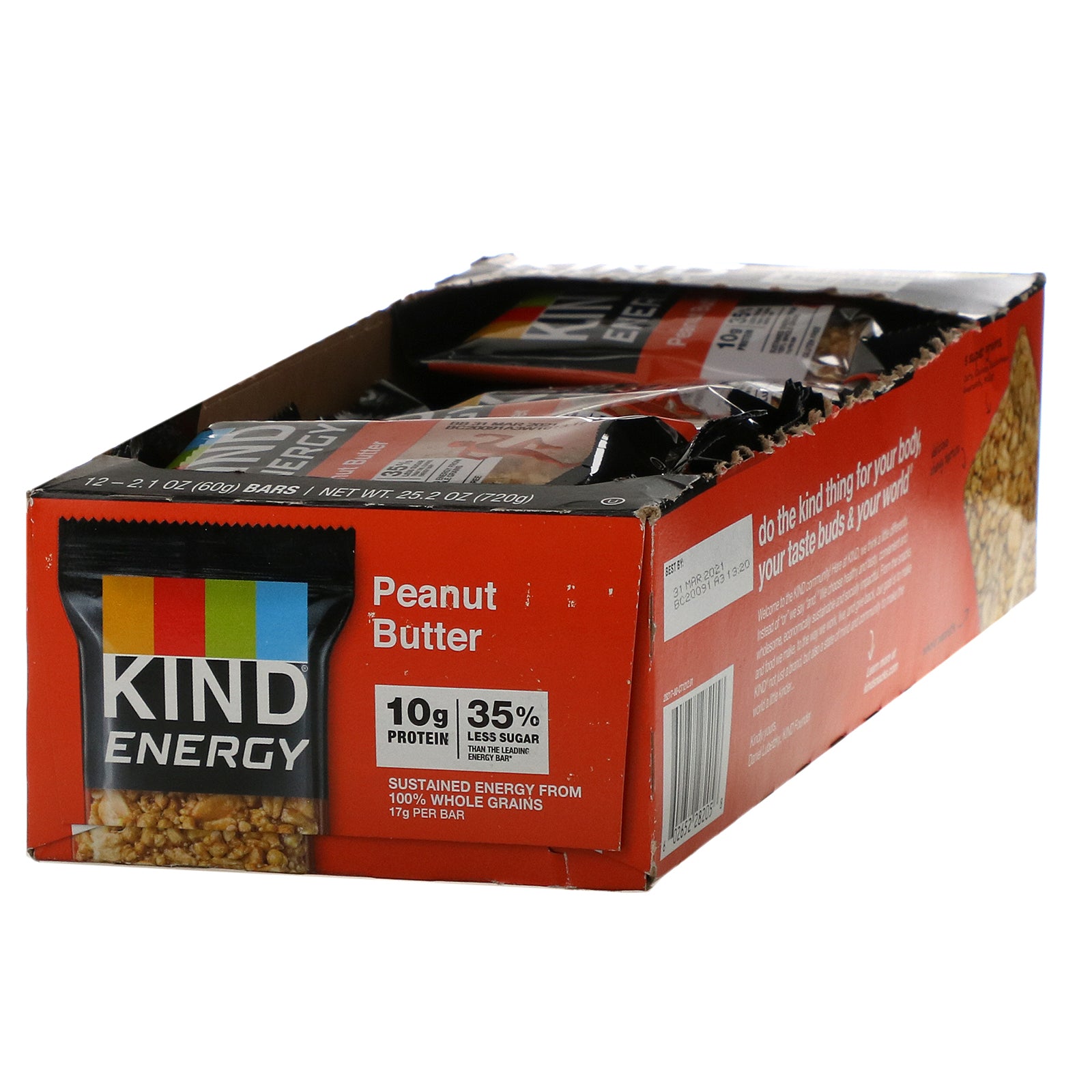 KIND Bars, Energy, Peanut Butter, 12 Bars, 2.1 oz (60 g) Each