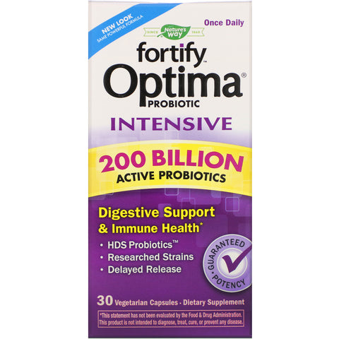 Nature's Way, Fortify Optima Probiotic, Intensive, 200 Billion, 30 Vegetarian Capsules