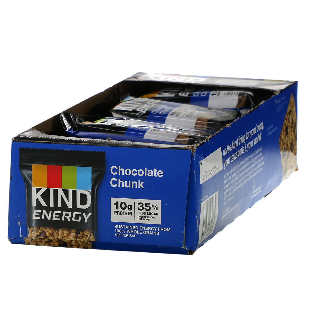 KIND Bars, Energy, Chocolate Chunk, 12 Bars, 2.1 oz (60 g) Each