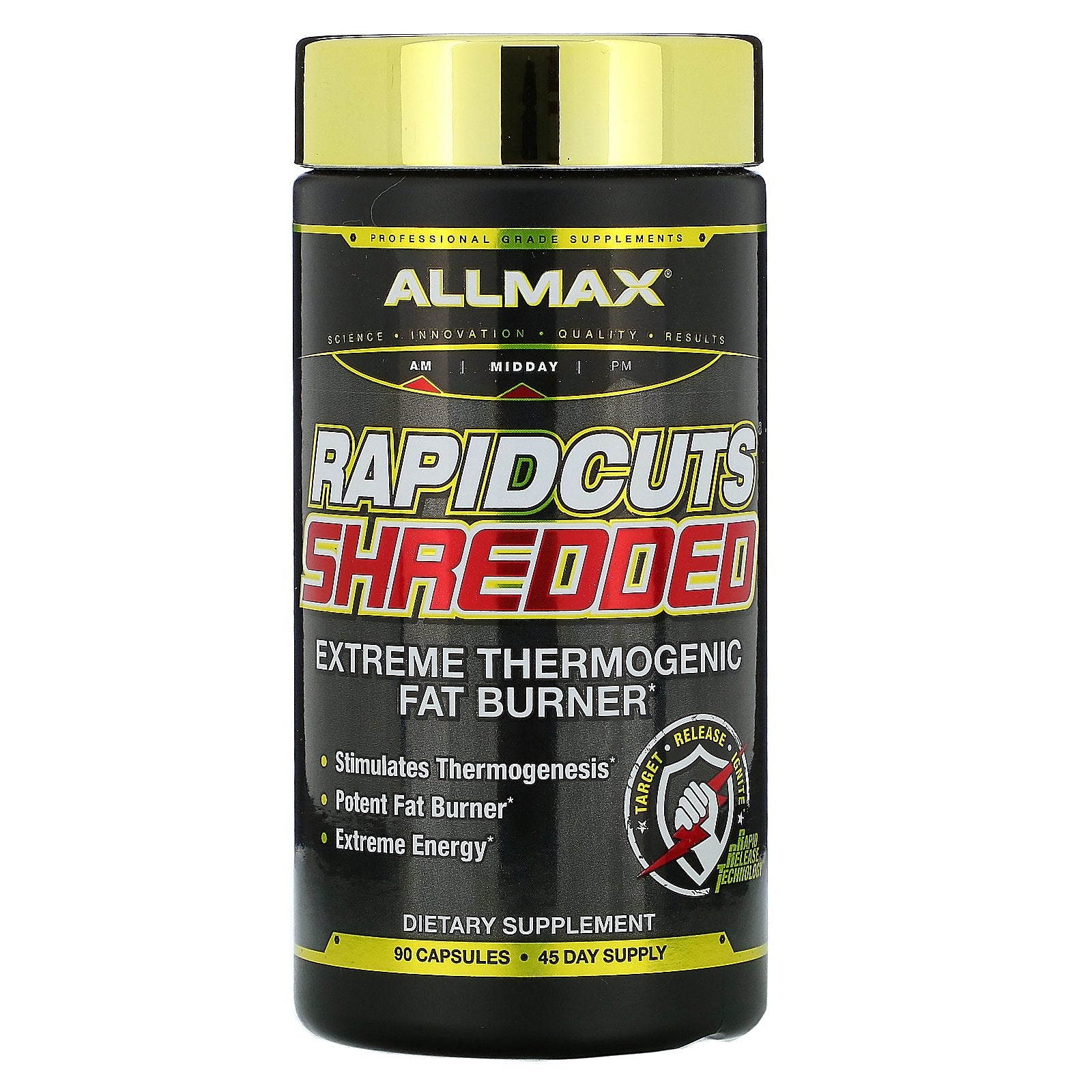 ALLMAX Nutrition, Rapidcuts Shredded, A True All-In-One Fat Burner, 90 Capsules