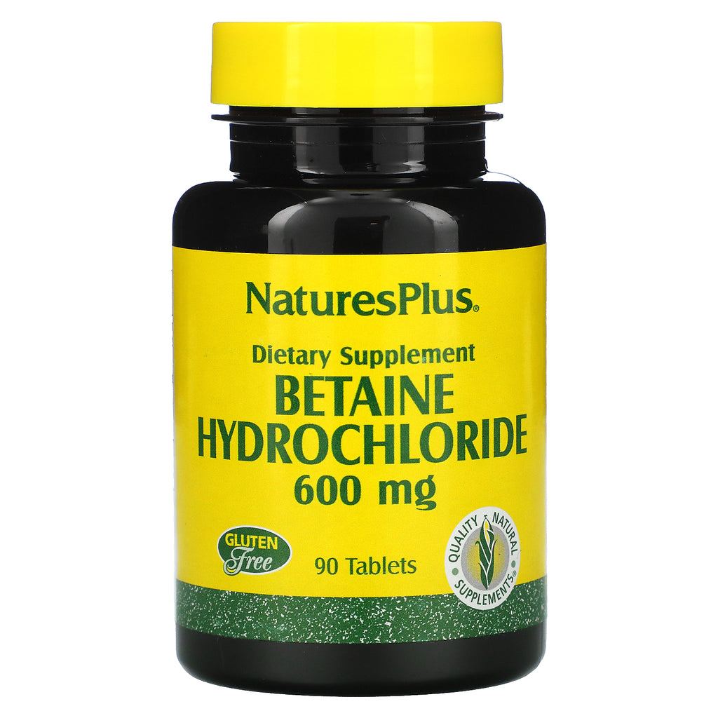 Nature's Plus, Betaine Hydrochloride, 600 mg, 90 Tablets