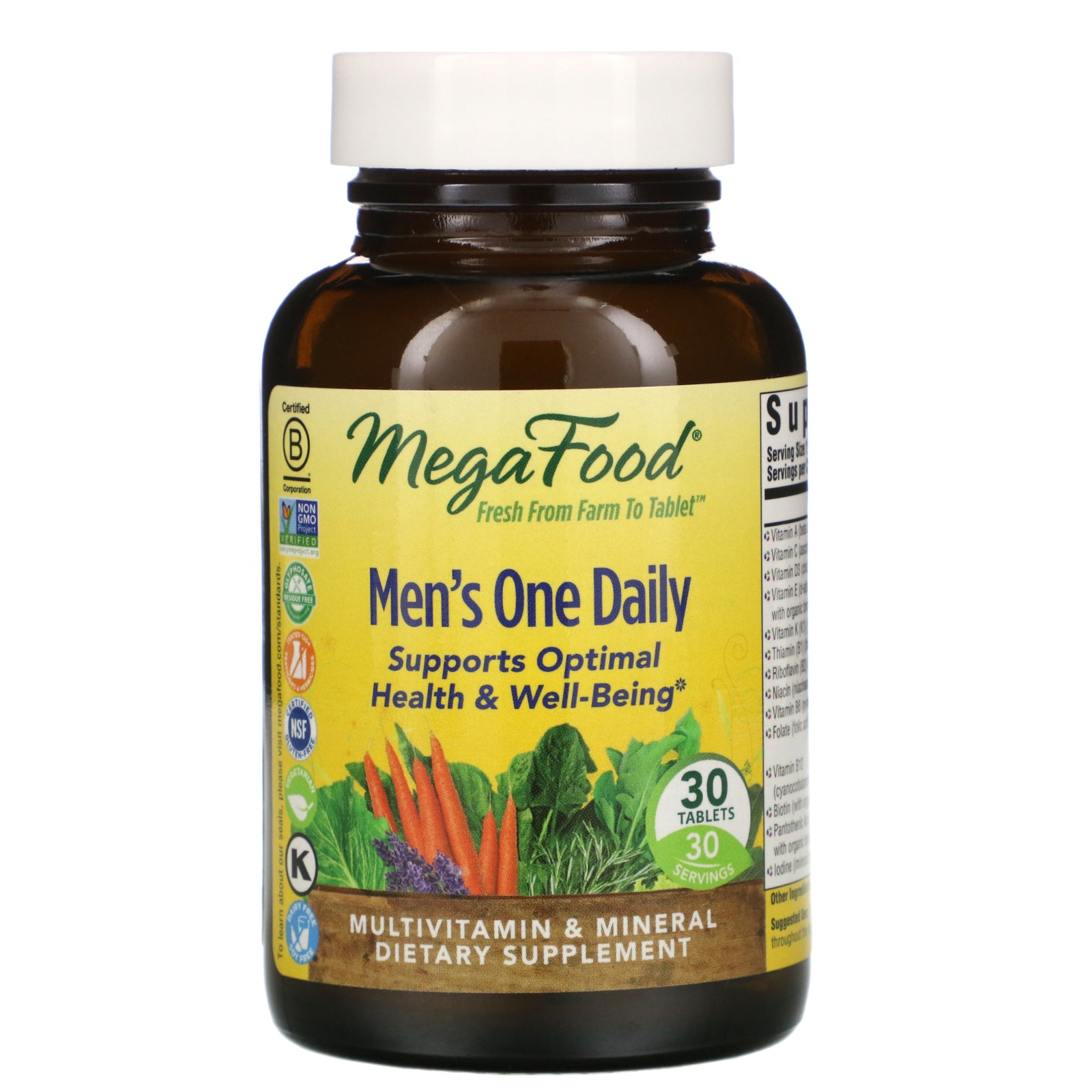 MegaFood, Men’s One Daily, 30 Tablets