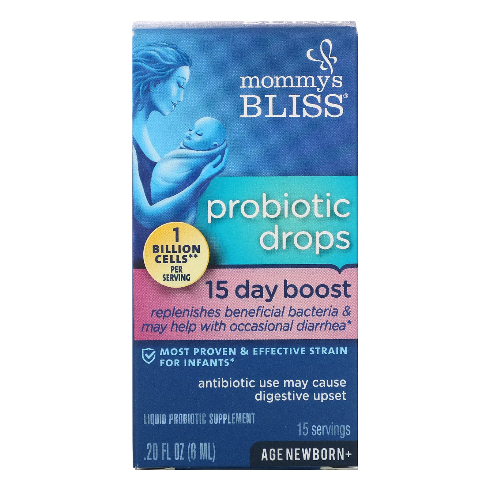 Mommy's Bliss, Probiotic Drops, 15 Day Boost, Newborn+, 0.20 fl oz (6 ml)