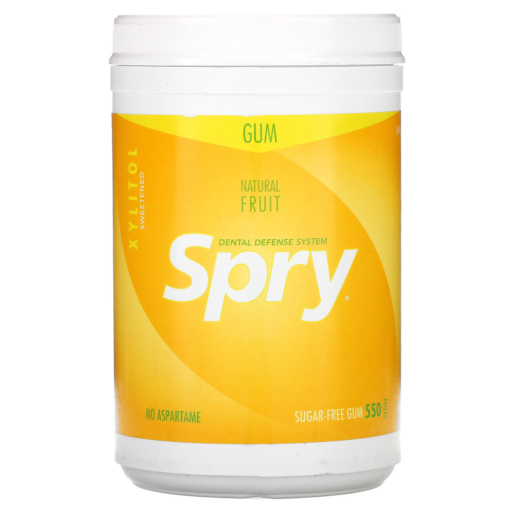 Xlear, Spry, Chewing Gum, Natural Fruit, Sugar Free, 550 Pieces