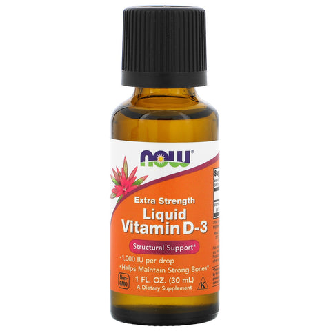 Now Foods, Liquid Vitamin D-3, Extra Strength, 1,000 IU, 1 fl oz (30 ml)